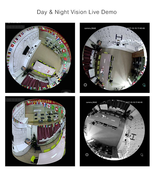 Sensor em dois sentidos do elevado desempenho do áudio 200W de WIFI Vr da câmera panorâmico de HD Fisheye 360